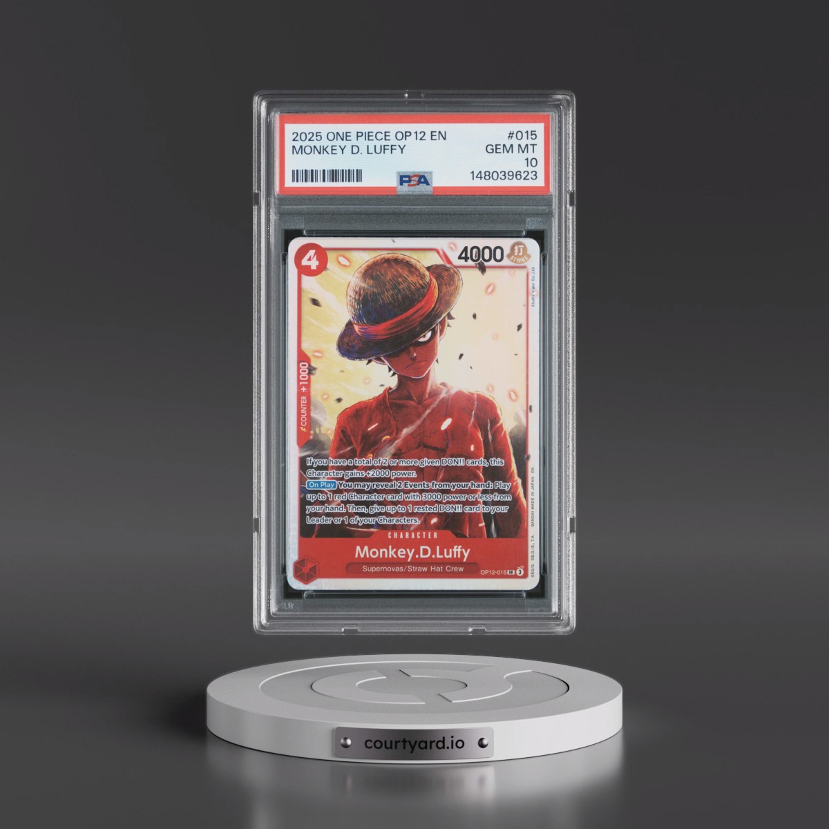 2025 One Piece OP12-Legacy of the Master #015 Monkey D. Luffy (PSA 10 GEM MINT)