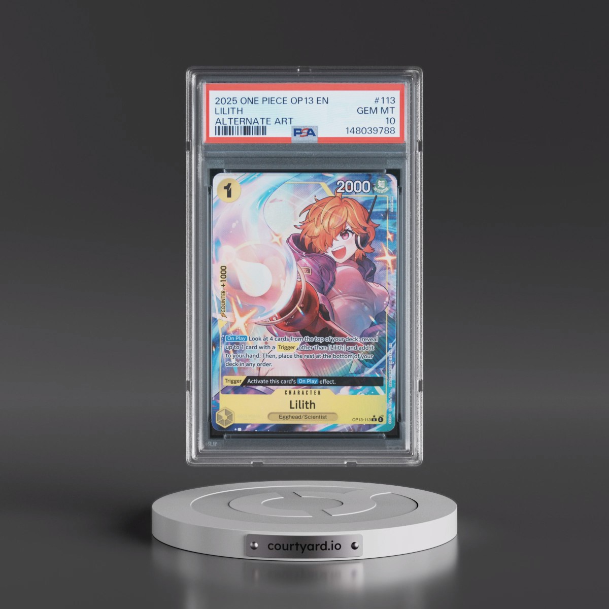 2025 One Piece OP13-Carrying on His Will #113 Lilith - Alternate Art (PSA 10 GEM MINT)