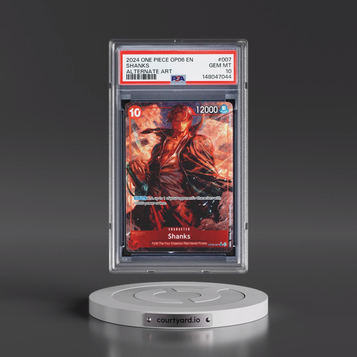 2024 One Piece OP06-Wings of the Captain #007 Shanks - Alternate Art (PSA 10 GEM MINT)