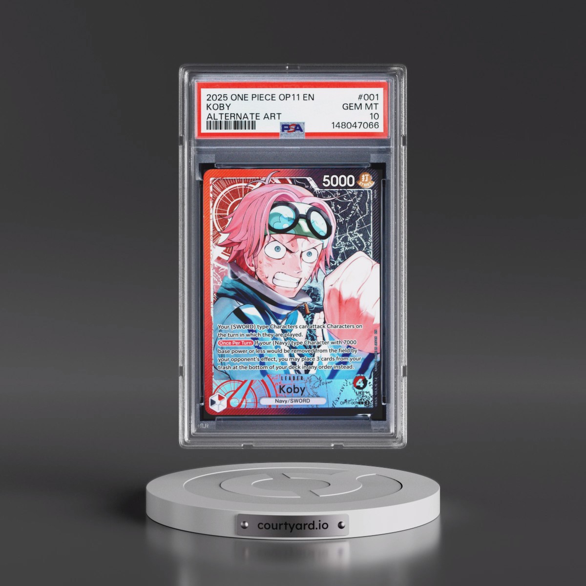 2025 One Piece OP11-A Fist of Divine Speed #001 Koby - Alternate Art (PSA 10 GEM MINT)