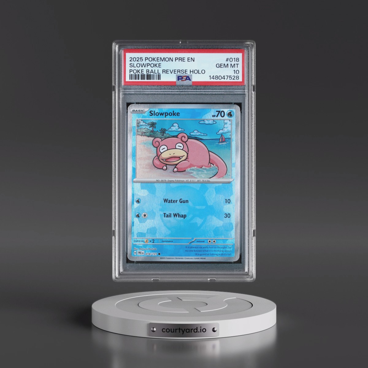 2025 Pokémon Pre EN-Prismatic Evolutions #018 Slowpoke - Reverse Holo Poke Ball (PSA 10 GEM MINT)