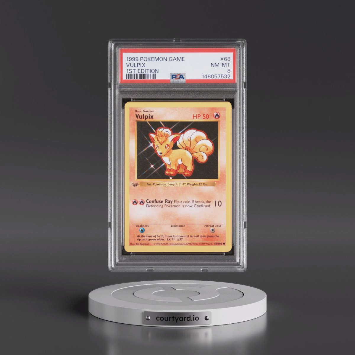 1999 Pokémon Game #68 Vulpix - 1st Edition (PSA 8 NM-MT)