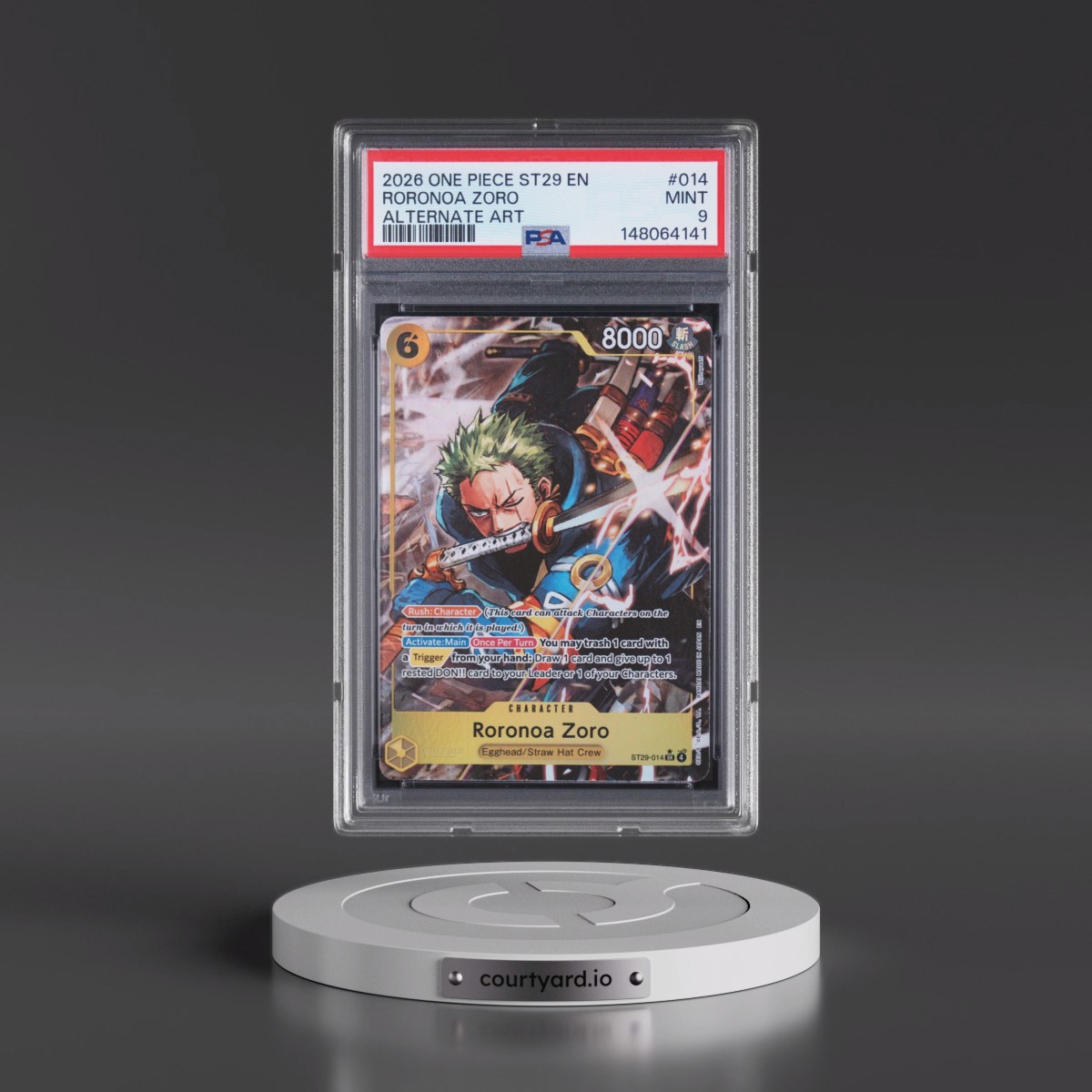2026 One Piece Starter Deck ST29-Egghead #014 Roronoa Zoro - Alternate Art (PSA 9 MINT)