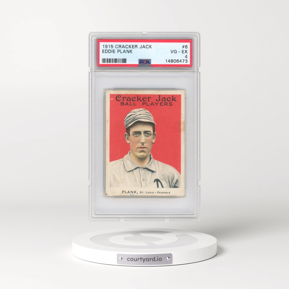 1915 Cracker Jack #6 Eddie Plank (PSA 4 VG-EX)