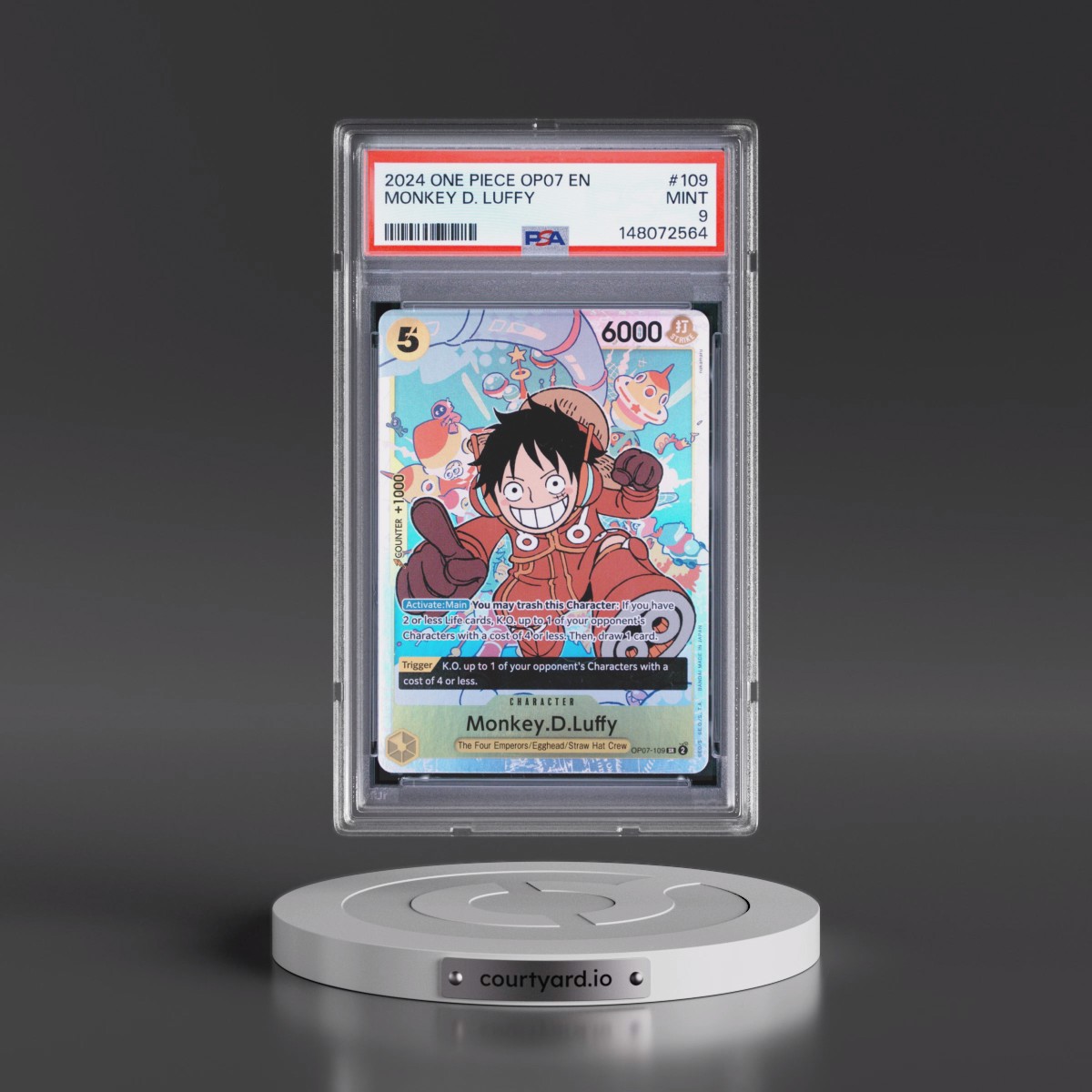 2024 One Piece OP07-500 Years in the Future #109 Monkey D. Luffy (PSA 9 MINT)