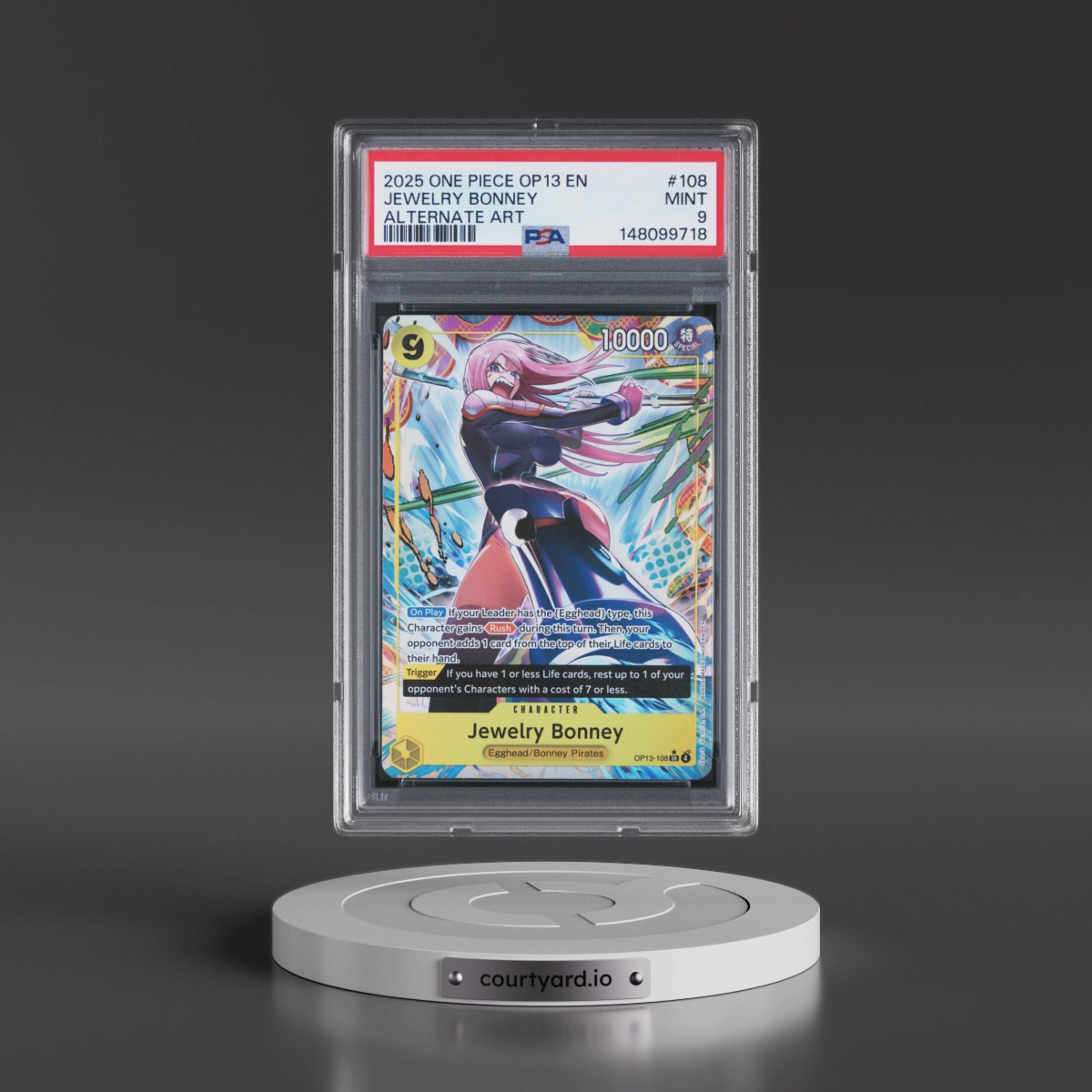 2025 One Piece OP13-Carrying on His Will Jewelry Bonney - Alternate Art #108 PSA 9