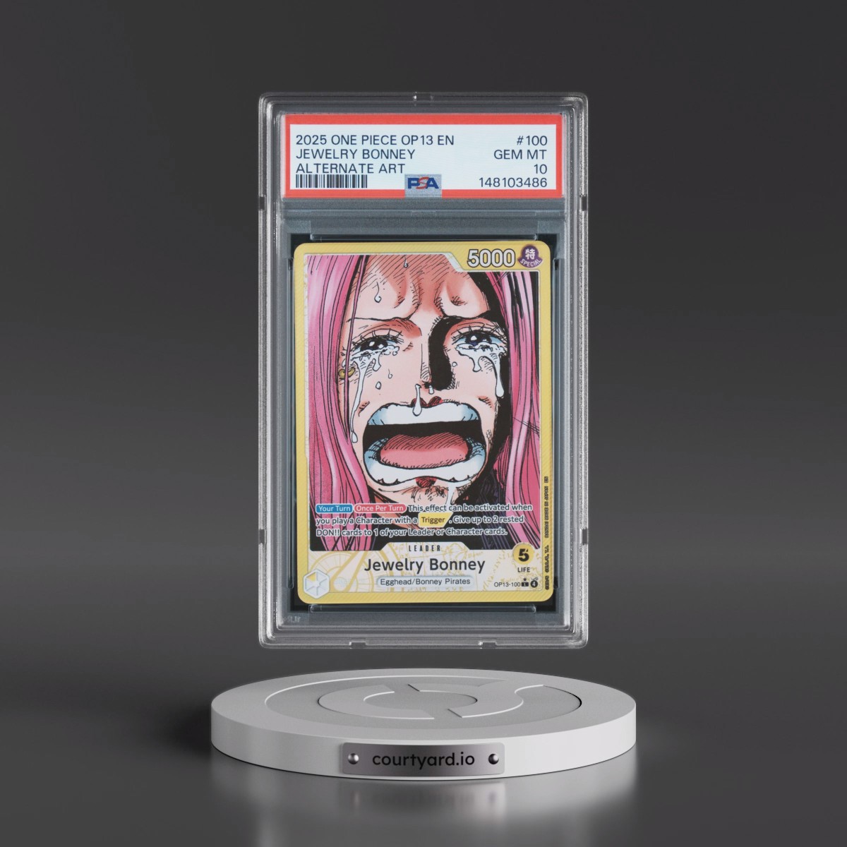 2025 One Piece OP13-Carrying on His Will #100 Jewelry Bonney - Alternate Art (PSA 10 GEM MINT)