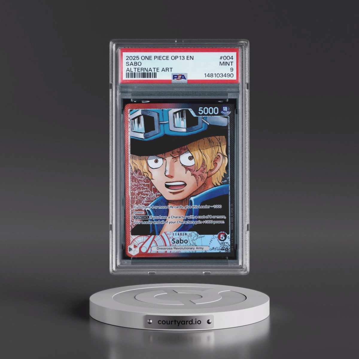 2025 One Piece OP13-Carrying on His Will #004 Sabo - Alternate Art (PSA 9 MINT)