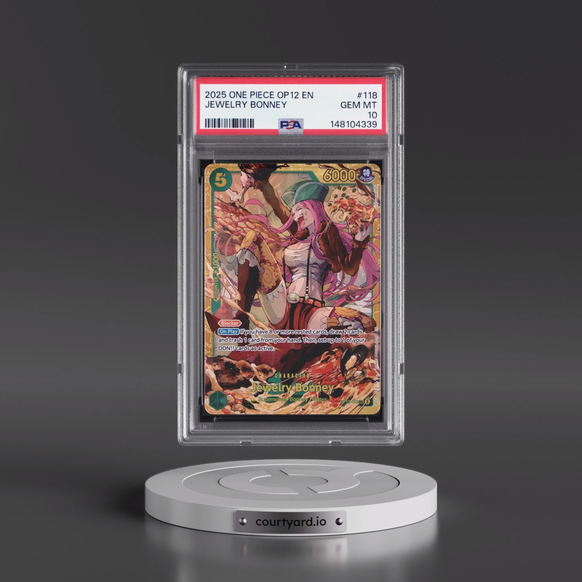2025 One Piece OP12-Legacy of the Master #118 Jewelry Bonney (PSA 10 GEM MINT)