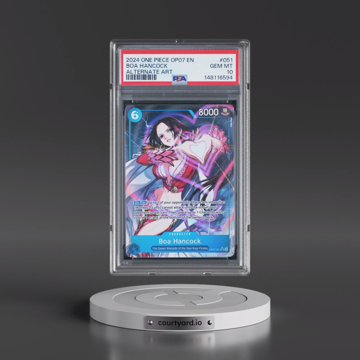 2024 One Piece OP07-500 Years in the Future #051 Boa Hancock - Alternate Art (PSA 10 GEM MINT)
