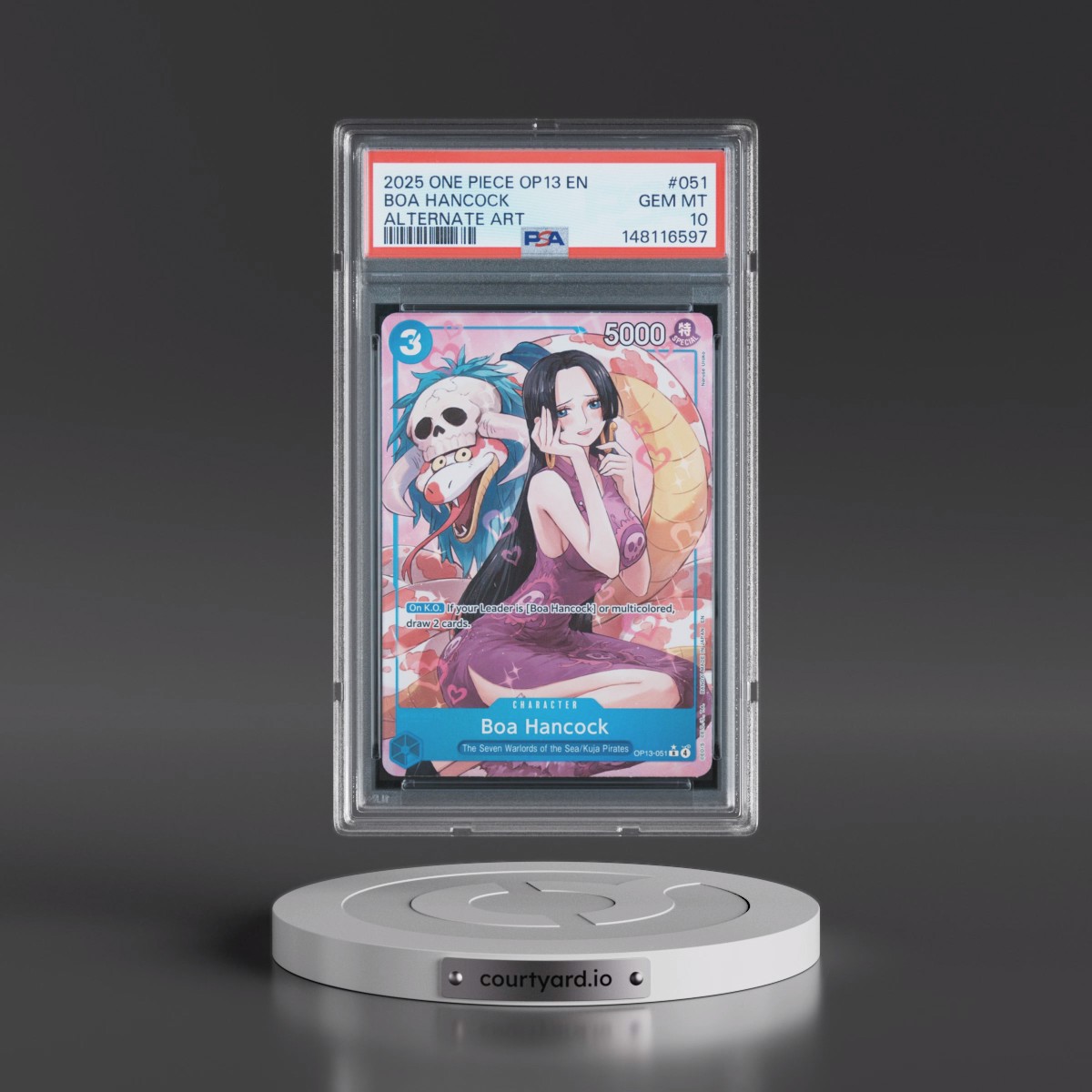 2025 One Piece OP13-Carrying on His Will #051 Boa Hancock - Alternate Art (PSA 10 GEM MINT)