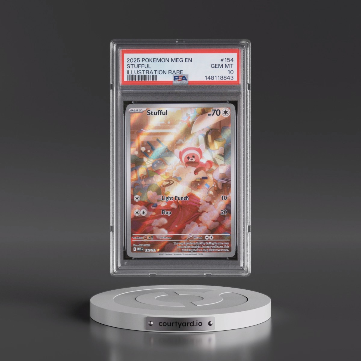 2025 Pokémon Meg EN-Mega Evolution #154 Stufful - Illustration Rare (PSA 10 GEM MINT)