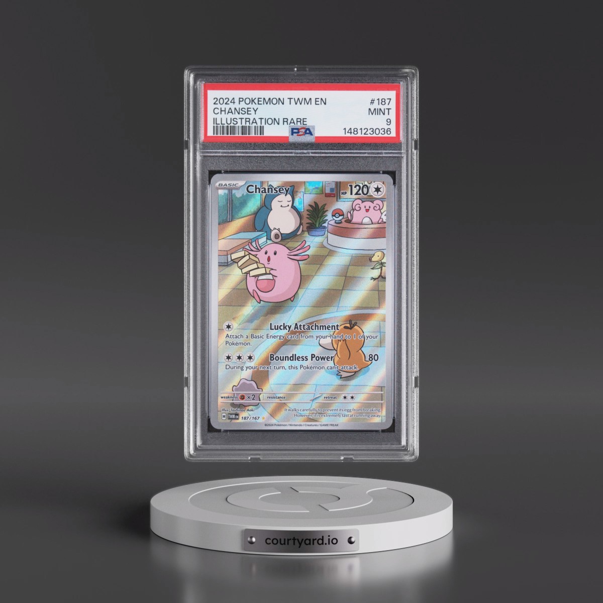 2024 Pokémon Twm EN-Twilight Masquerade #187 Chansey - Illustration Rare (PSA 9 MINT)
