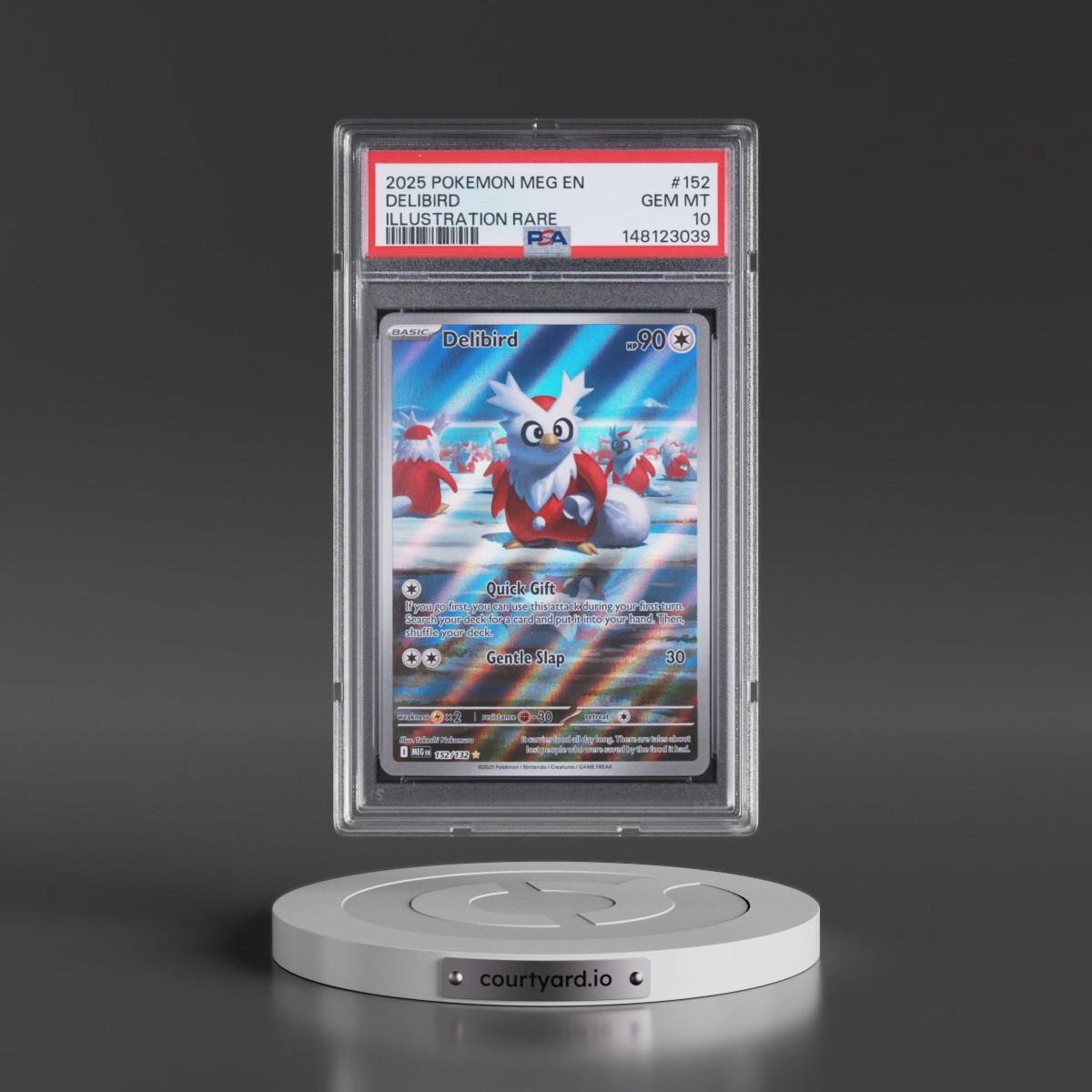 2025 Pokémon Meg EN-Mega Evolution #152 Delibird - Illustration Rare (PSA 10 GEM MINT)