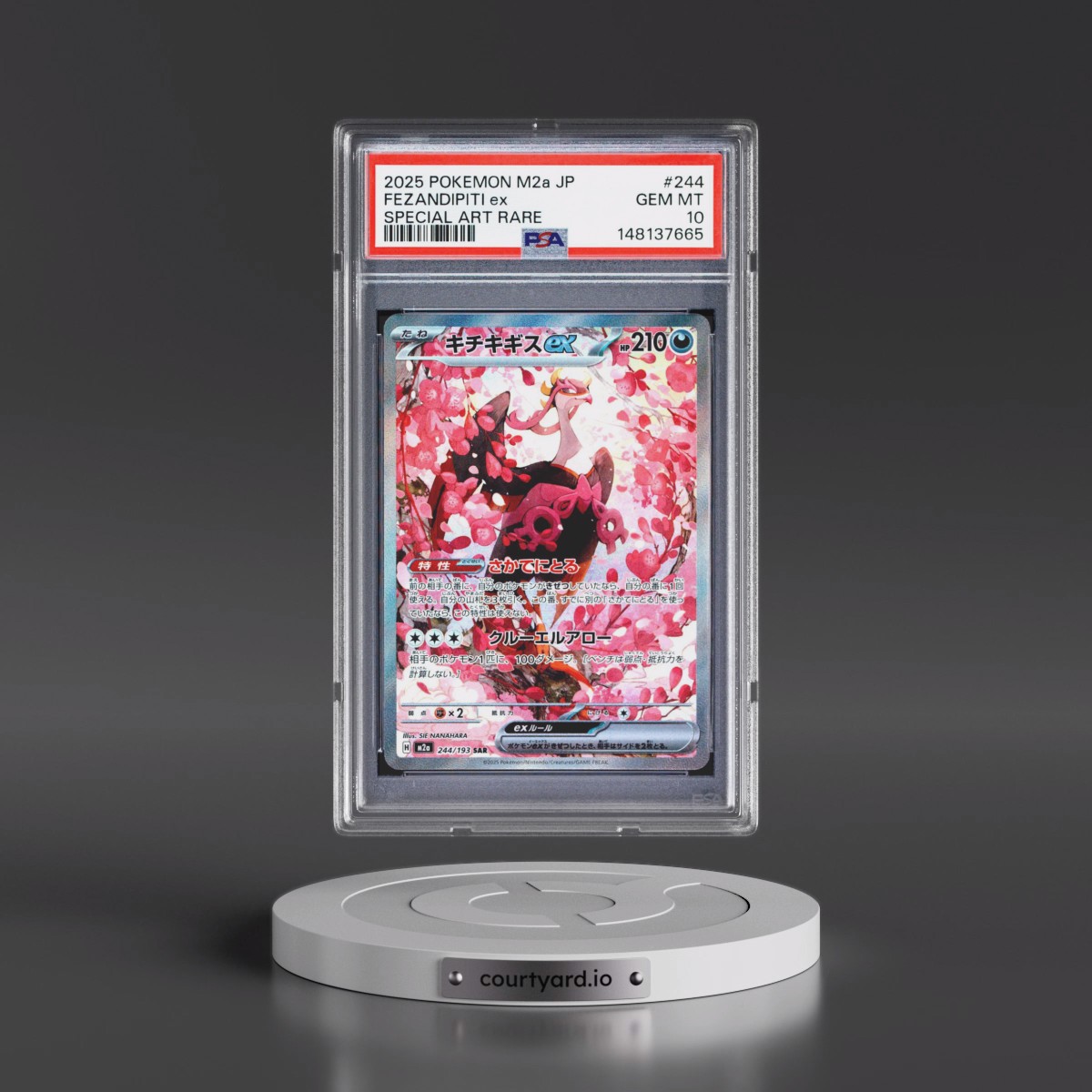 2025 Pokémon M2a-Mega Dream EX #244 Fezandipiti EX - Holo Special Art Rare (PSA 10 GEM MINT)
