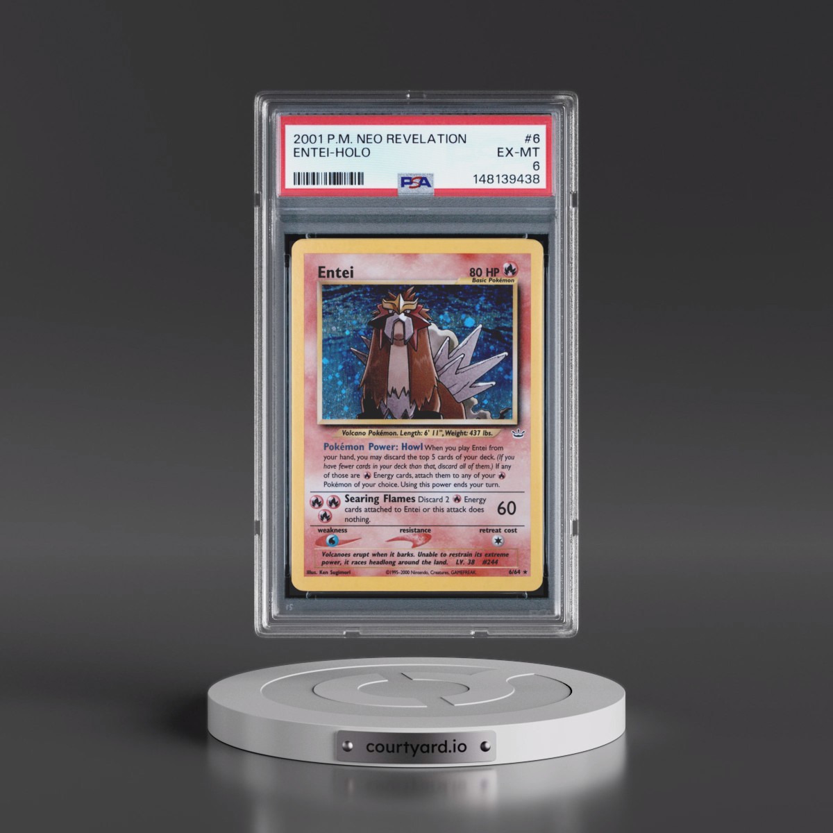 2001 Pokémon Neo Revelation #6 Entei - Holo (PSA 6 EX-MT)
