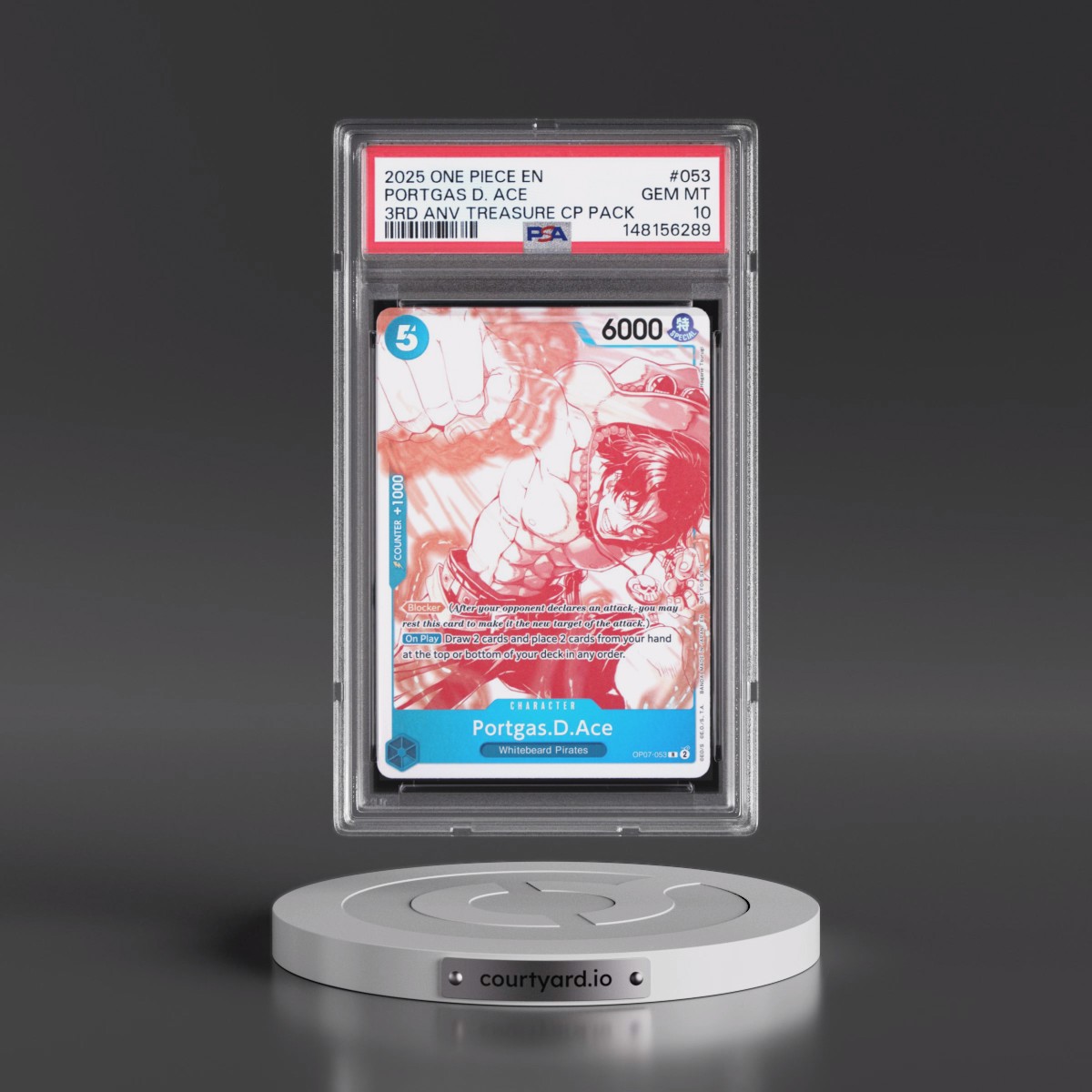 2025 One Piece 3rd Anniversary! One Piece Card Treasure Campaign Pack #053 Portgas D. Ace (PSA 10 GEM MINT)