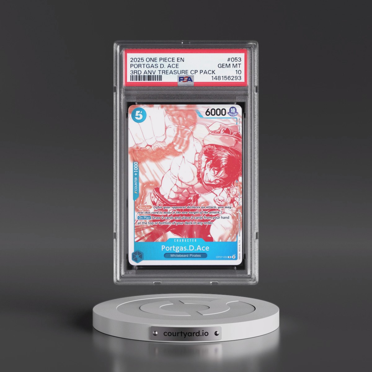 2025 One Piece 3rd Anniversary! One Piece Card Treasure Campaign Pack #053 Portgas D. Ace (PSA 10 GEM MINT)