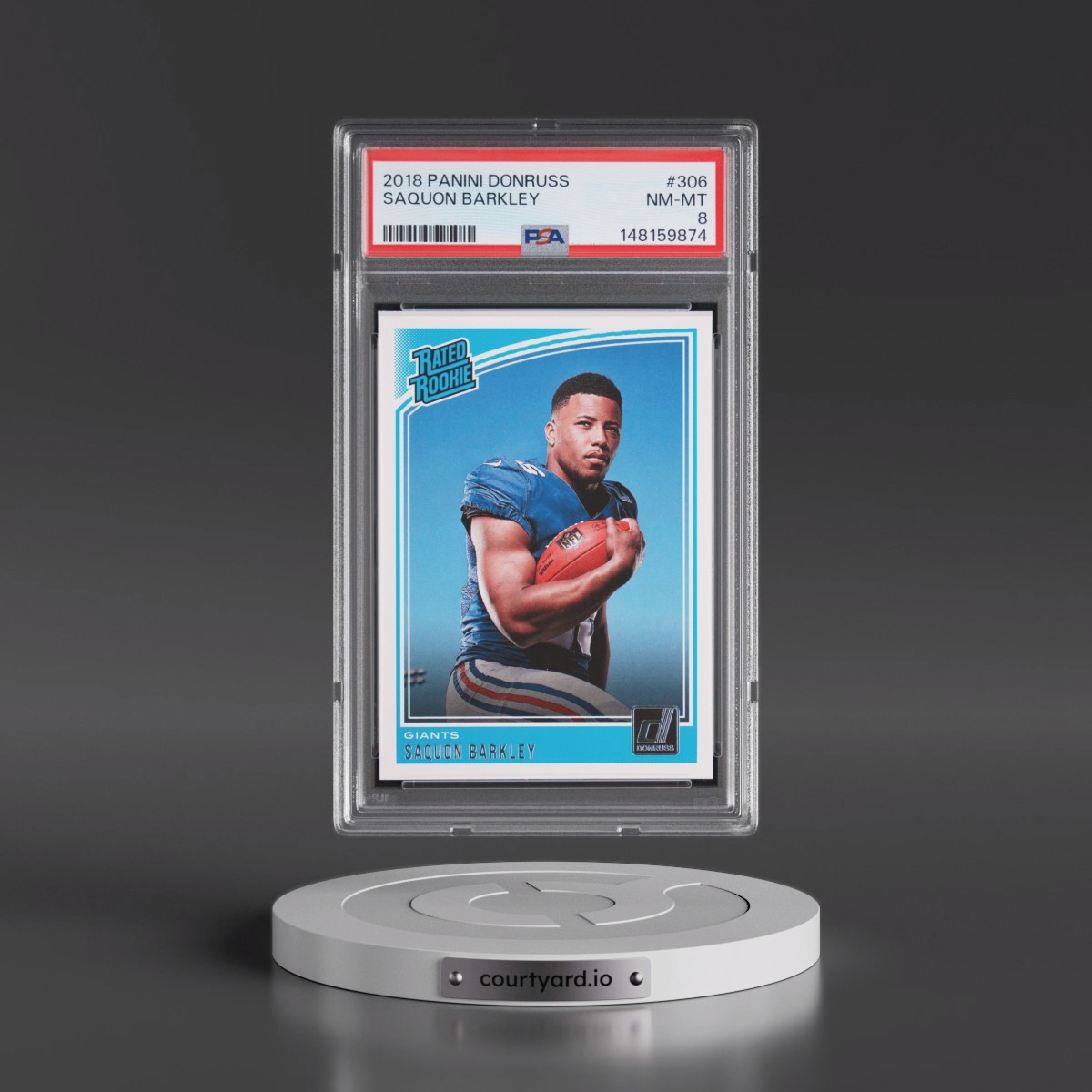 2018 Panini Donruss #306 Saquon Barkley (PSA 8 NM-MT)