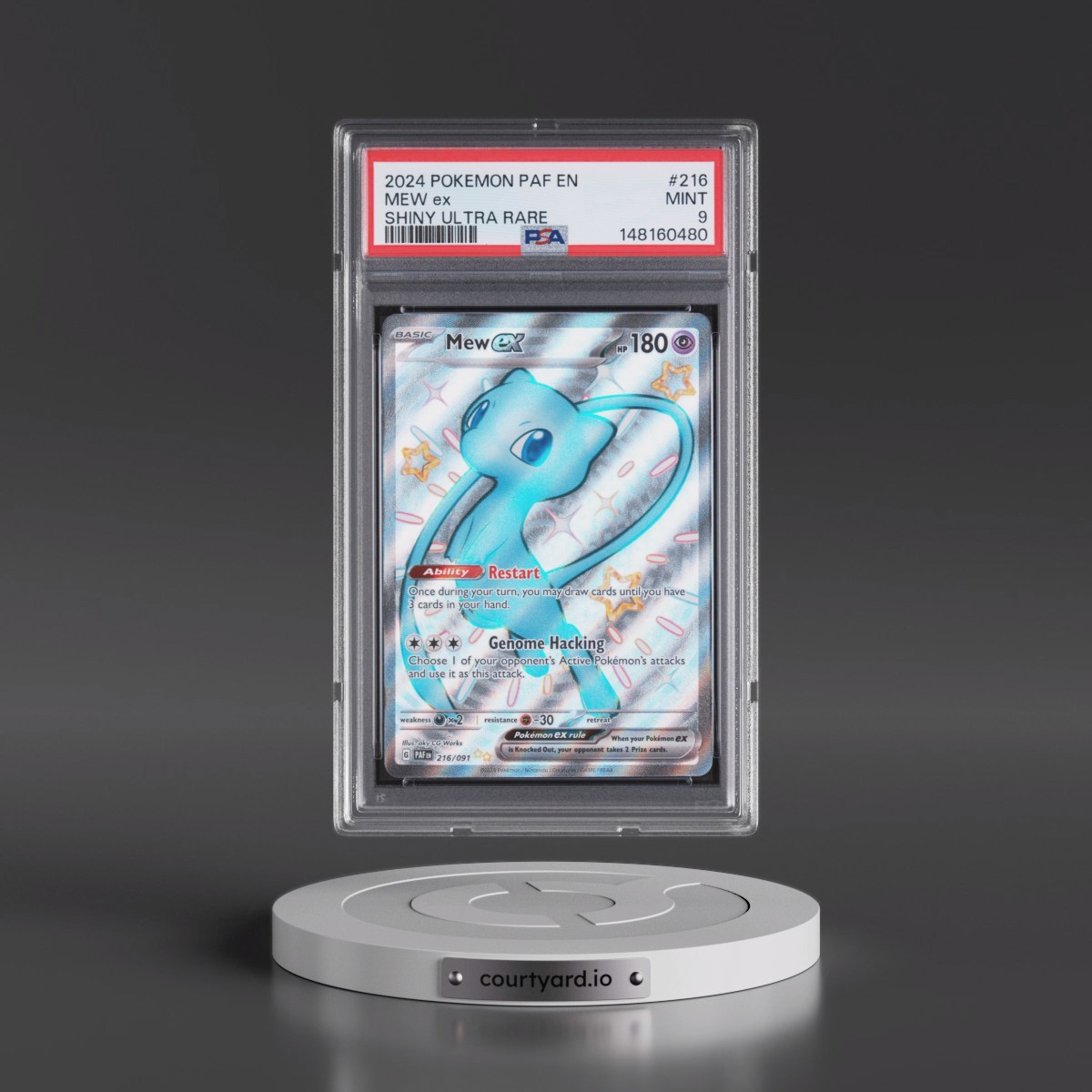 2024 Pokémon Paf EN-Paldean Fates #216 Mew EX - Holo Shiny Ultra Rare (PSA 9 MINT)