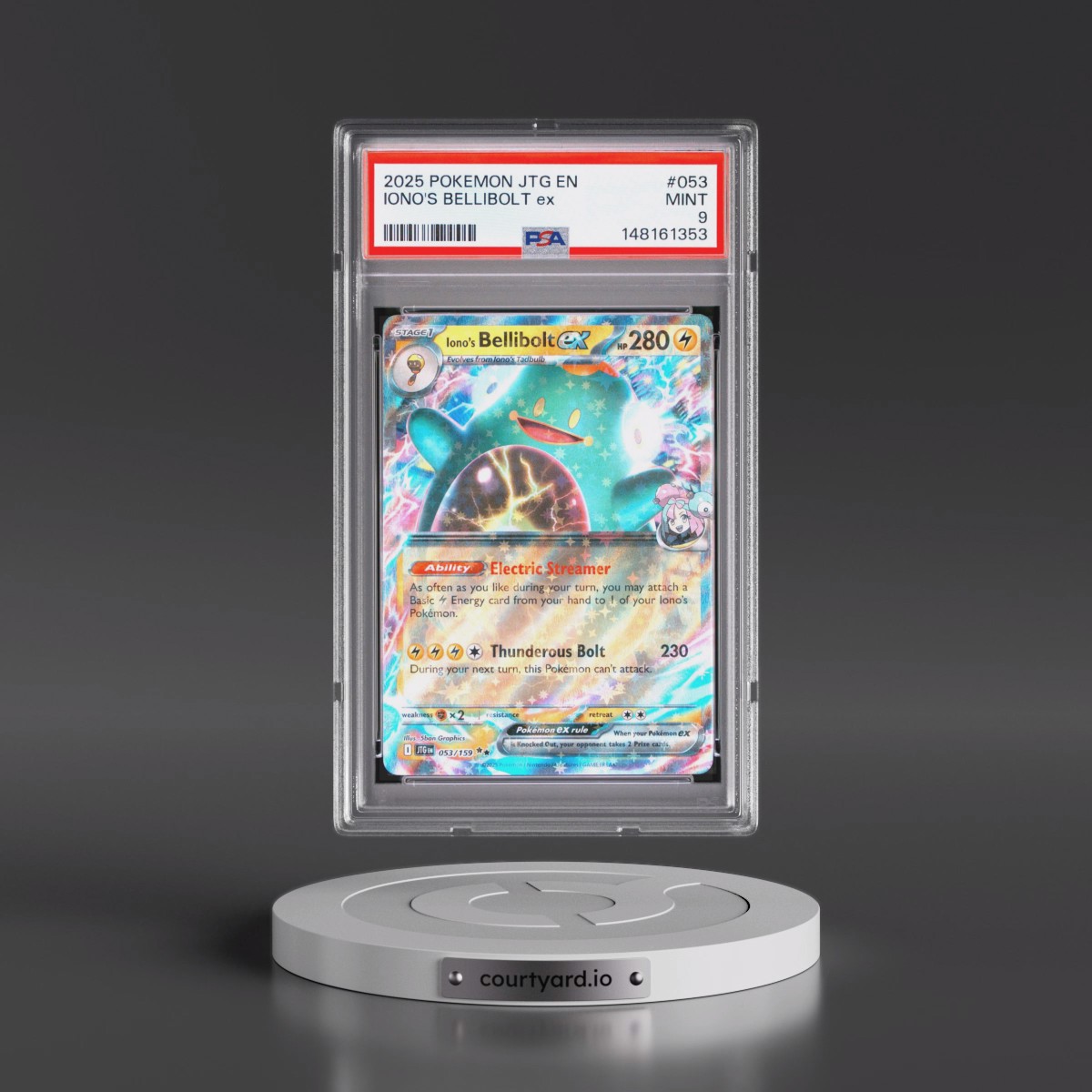 2025 Pokémon Jtg EN-Journey Together #053 Iono's Bellibolt EX - Holo (PSA 9 MINT)