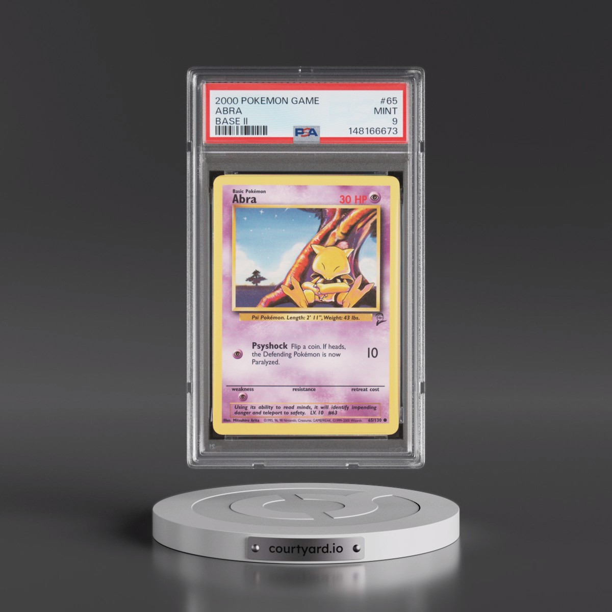 2000 Pokémon Game Base II #65 Abra (PSA 9 MINT)