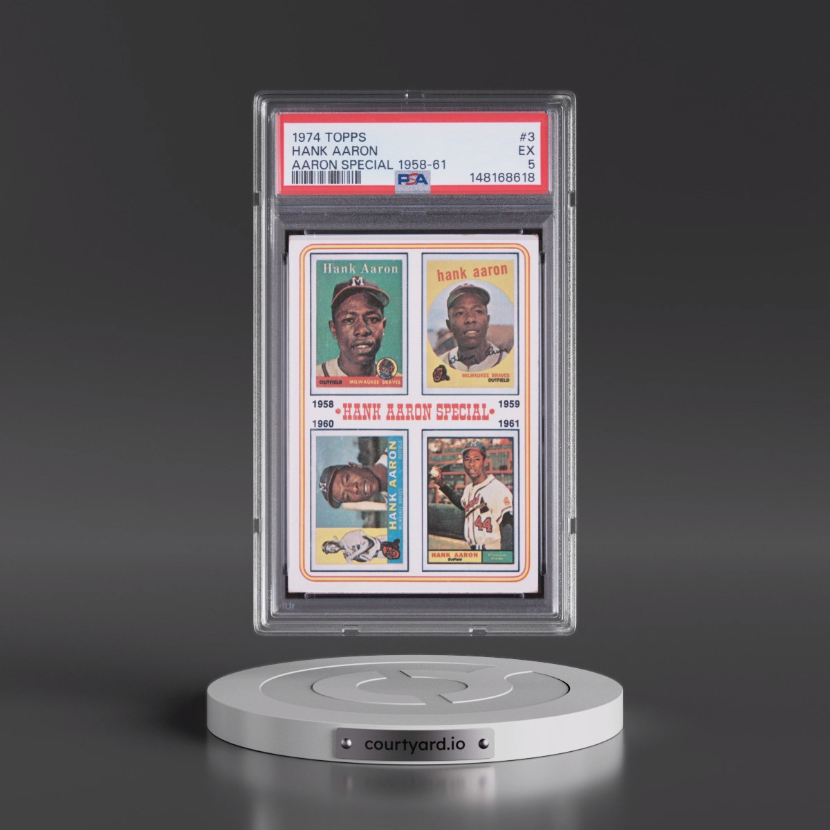 1974 Topps #3 Hank Aaron - Aaron Special 1958-61 (PSA 5 EX)