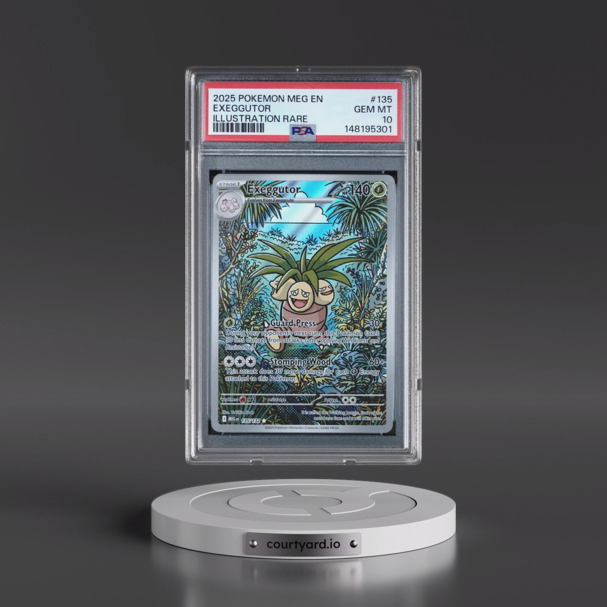2025 Pokémon Meg EN-Mega Evolution #135 Exeggutor - Illustration Rare (PSA 10 GEM MINT)