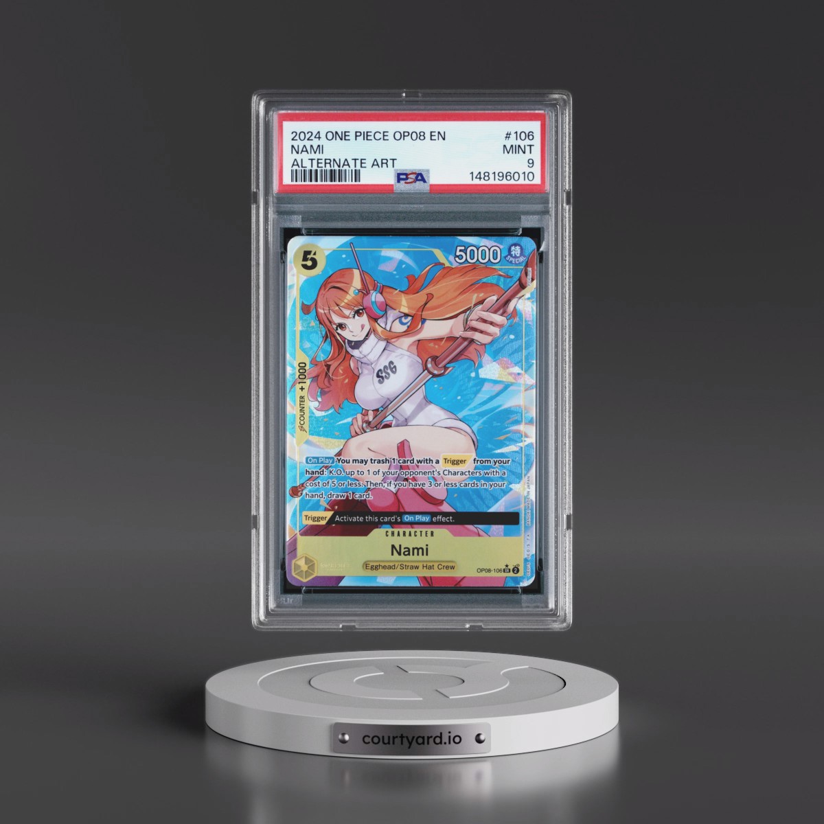 2024 One Piece OP08-Two Legends #106 Nami - Alternate Art (PSA 9 MINT)