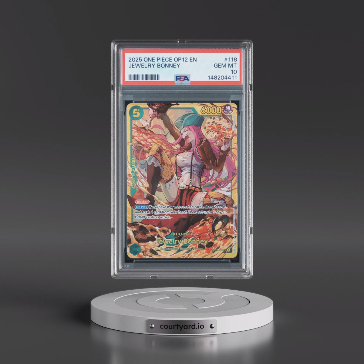 2025 One Piece OP12-Legacy of the Master #118 Jewelry Bonney (PSA 10 GEM MINT)