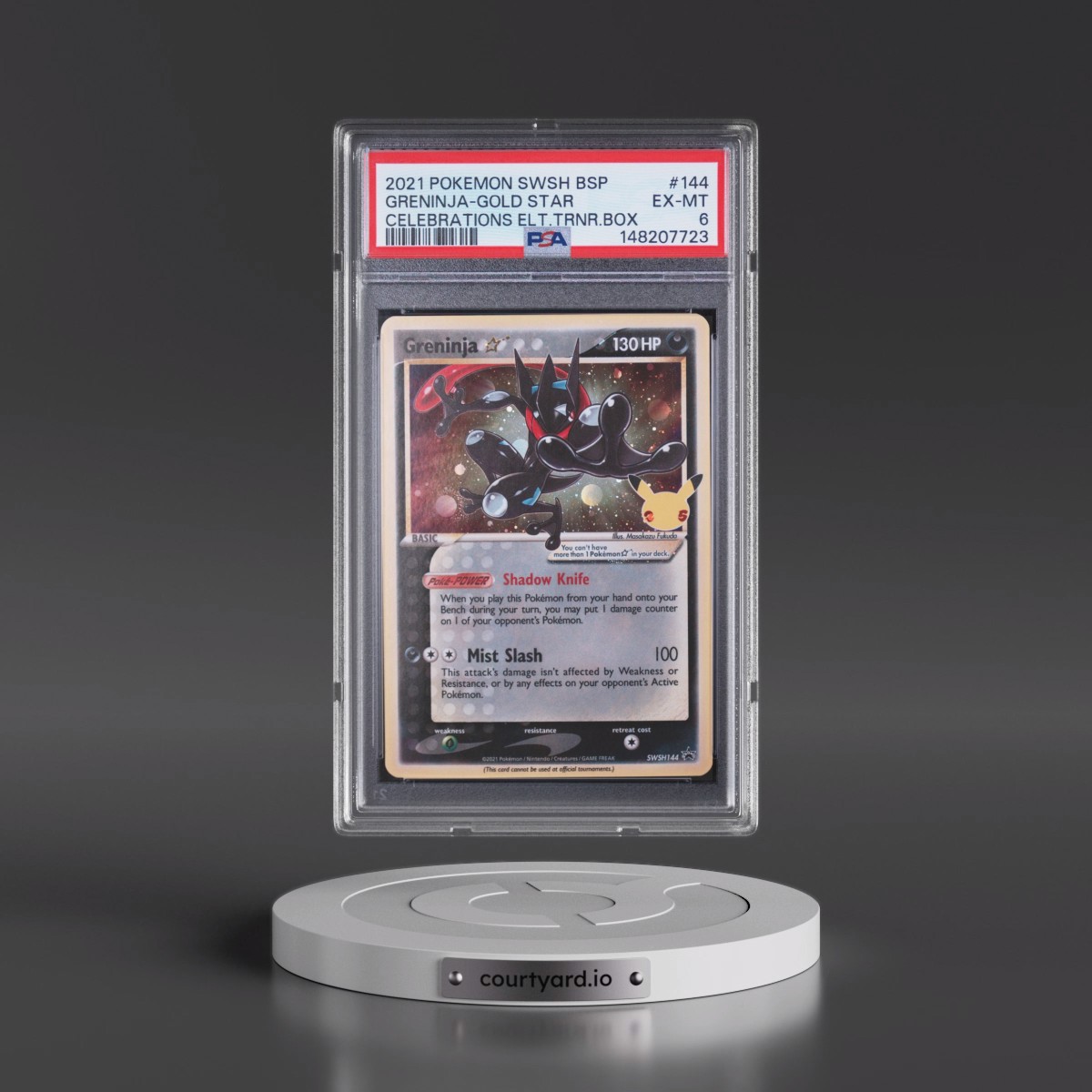 2021 Pokémon Swsh Black Star Promo #144 Greninja-Gold Star - Celebrations Elite Trainer Box (PSA 6 EX-MT)