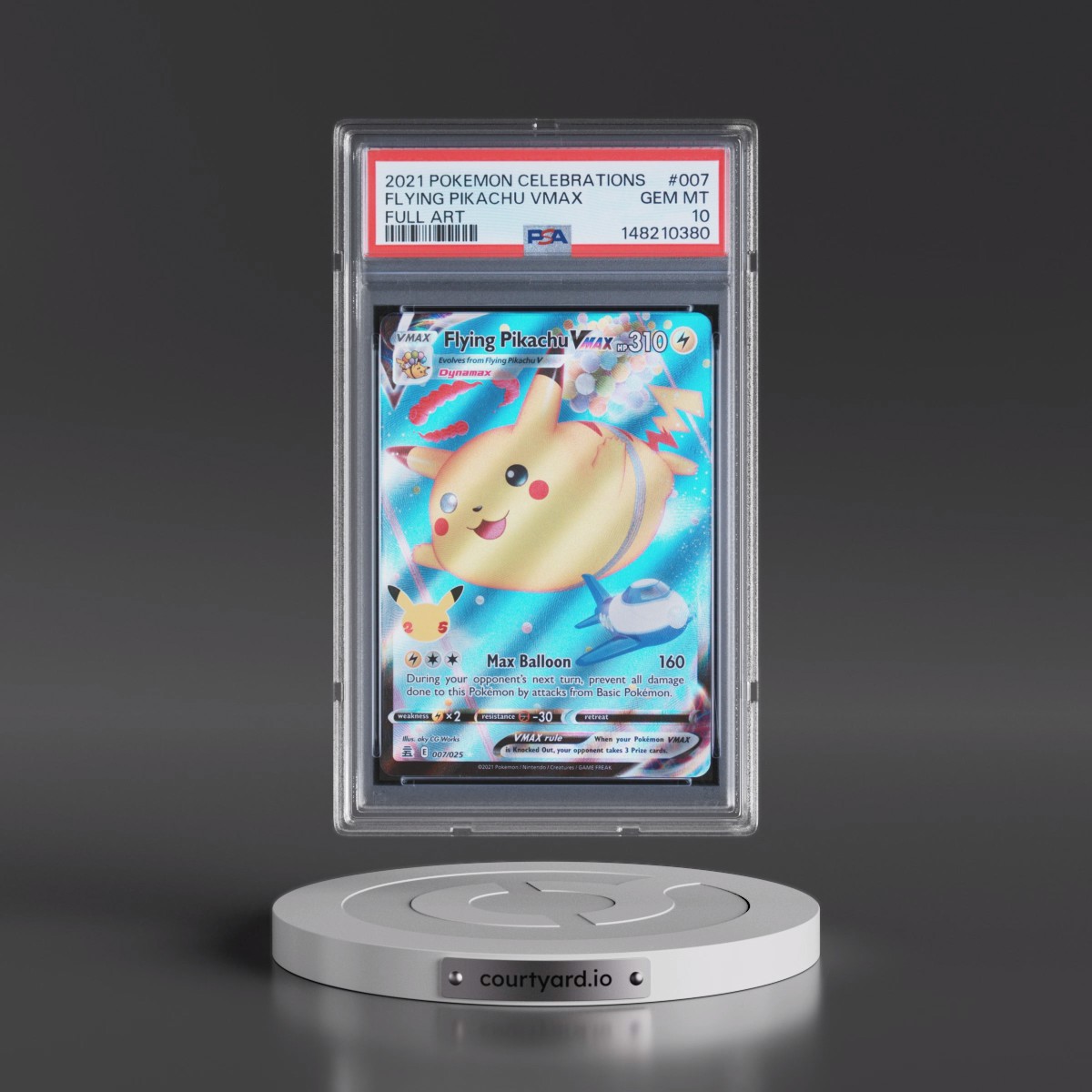 2021 Pokémon Celebrations #007 Flying Pikachu Vmax - Full Art (PSA 10 GEM MINT)