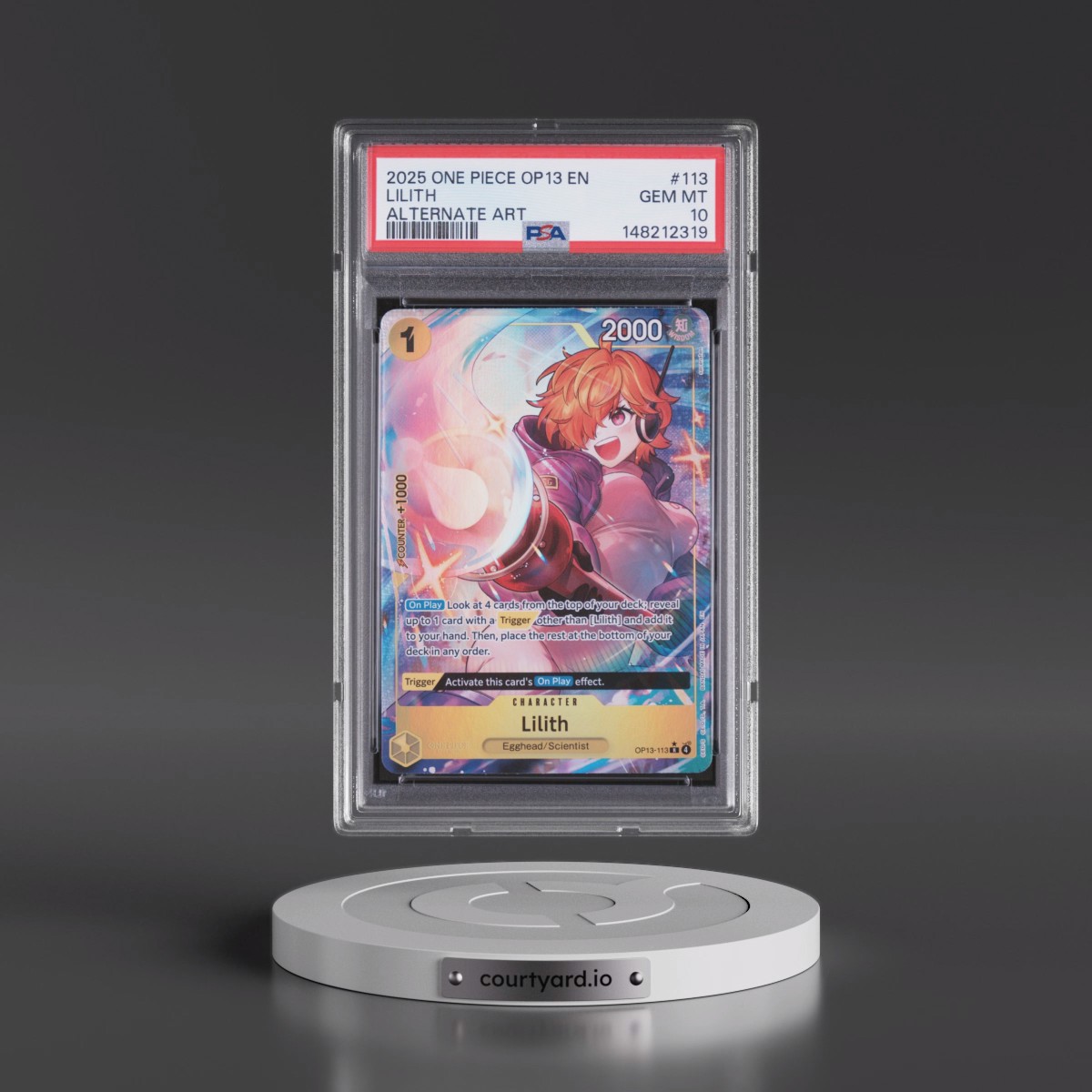2025 One Piece OP13-Carrying on His Will #113 Lilith - Alternate Art (PSA 10 GEM MINT)