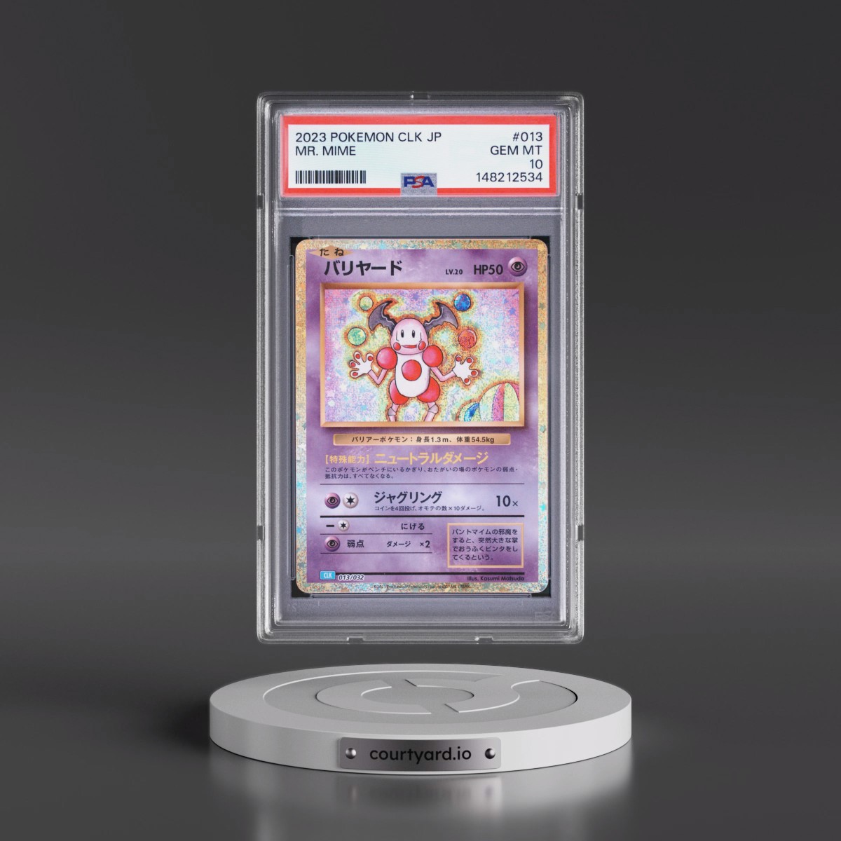 2023 Pokémon Clk-Trading Card Game Classic Blastoise & Suicune EX Deck #013 Mr. Mime (PSA 10 GEM MINT)