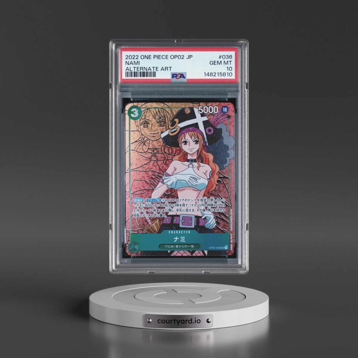 2022 One Piece Japanese OP02-Paramount War #036 Nami - Alternate Art (PSA 10 GEM MINT)