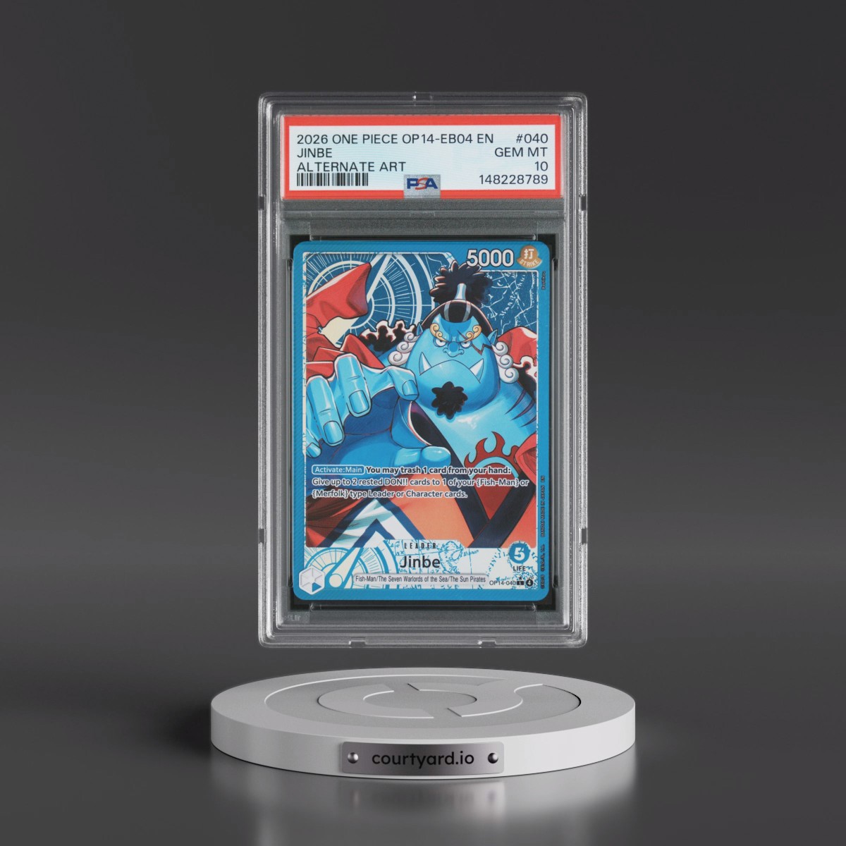 2026 One Piece OP14-EB04-the Azure Sea's Seven #040 Jinbe - Alternate Art (PSA 10 GEM MINT)