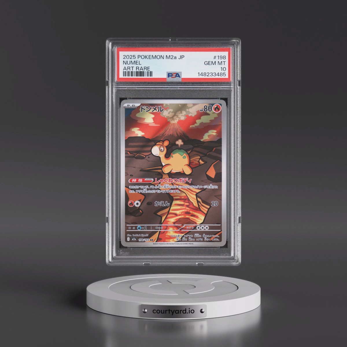 2025 Pokémon M2a-Mega Dream EX #198 Numel - Art Rare (PSA 10 GEM MINT)