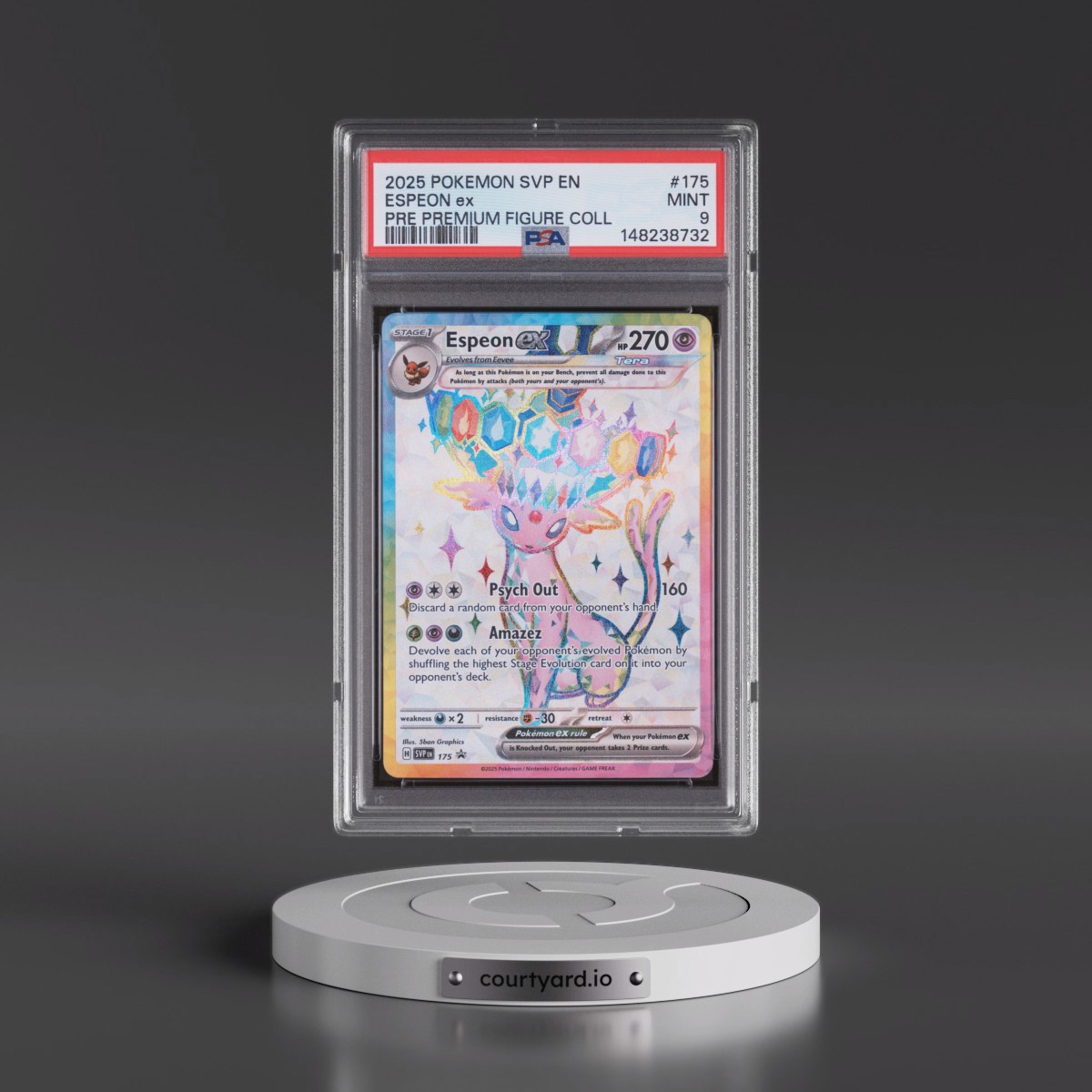 2025 Pokémon Svp EN-SV Black Star Promo #175 Espeon EX - Holo Prismatic Evolutions Premium Figure Collection (PSA 9 MINT)