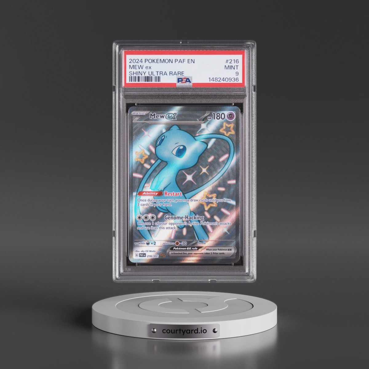 2024 Pokémon Paf EN-Paldean Fates #216 Mew EX - Holo Shiny Ultra Rare (PSA 9 MINT)
