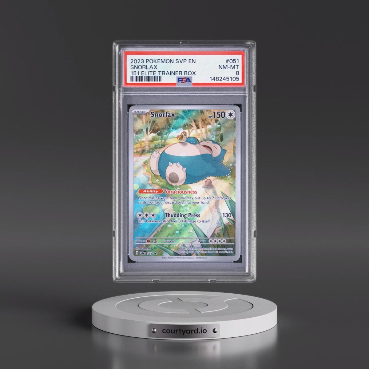 2023 Pokémon Svp EN-SV Black Star Promo #051 Snorlax - 151 Elite Trainer Box (PSA 8 NM-MT)