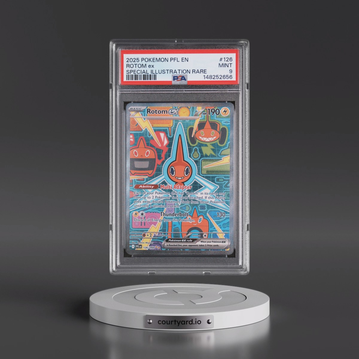 2025 Pokémon Pfl EN-Phantasmal Flames #126 Rotom EX - Holo Special Illustration Rare (PSA 9 MINT)