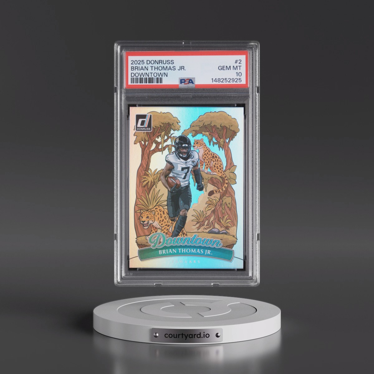 2025 Panini Donruss Downtown #2 Brian Thomas Jr. (PSA 10 GEM MINT)