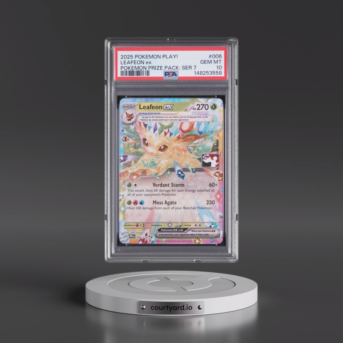 2025 Pokémon Play! Pokémon Prize Pack: Series 7 #006 Leafeon EX - Holo (PSA 10 GEM MINT)