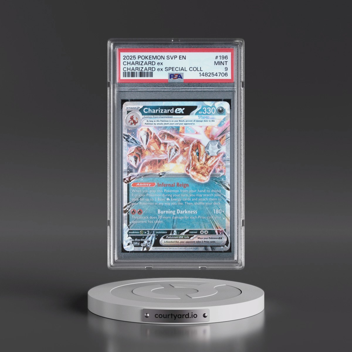 2025 Pokémon Svp EN-SV Black Star Promo #196 Charizard EX - Holo Charizard EX Special Collection (PSA 9 MINT)