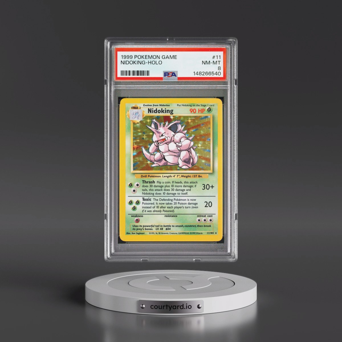 1999 Pokémon Game #11 Nidoking - Holo (PSA 8 NM-MT)