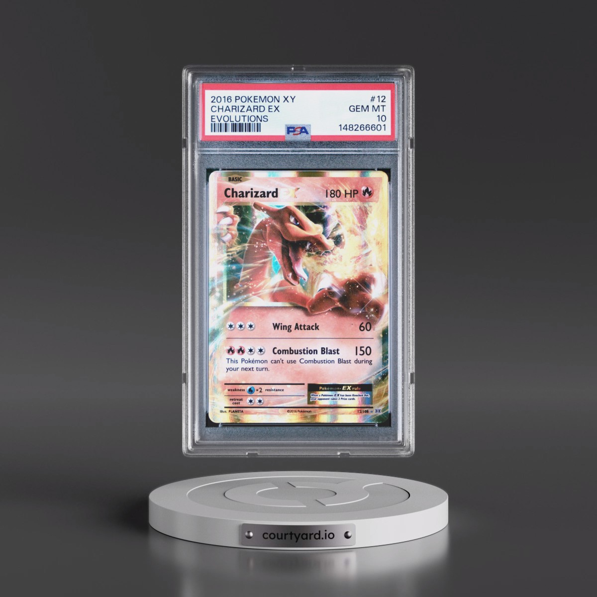 2016 Pokémon XY Evolutions #12 Charizard EX - Holo (PSA 10 GEM MINT)