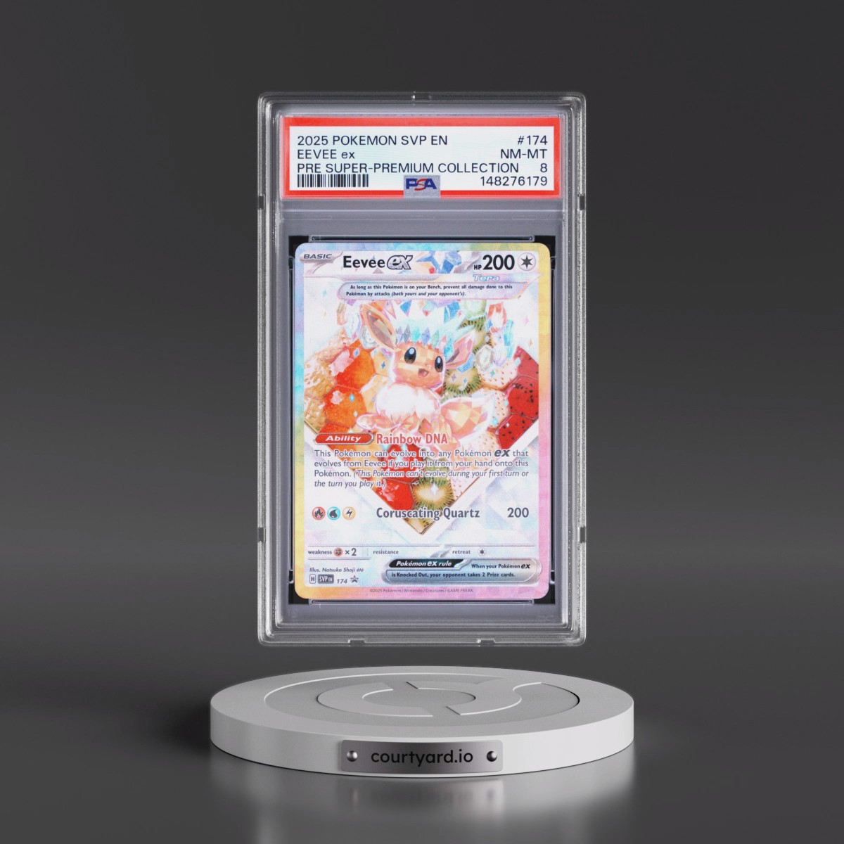 2025 Pokémon Svp EN-SV Black Star Promo #174 Eevee EX - Holo Prismatic Evolutions Super-Premium Collection (PSA 8 NM-MT)
