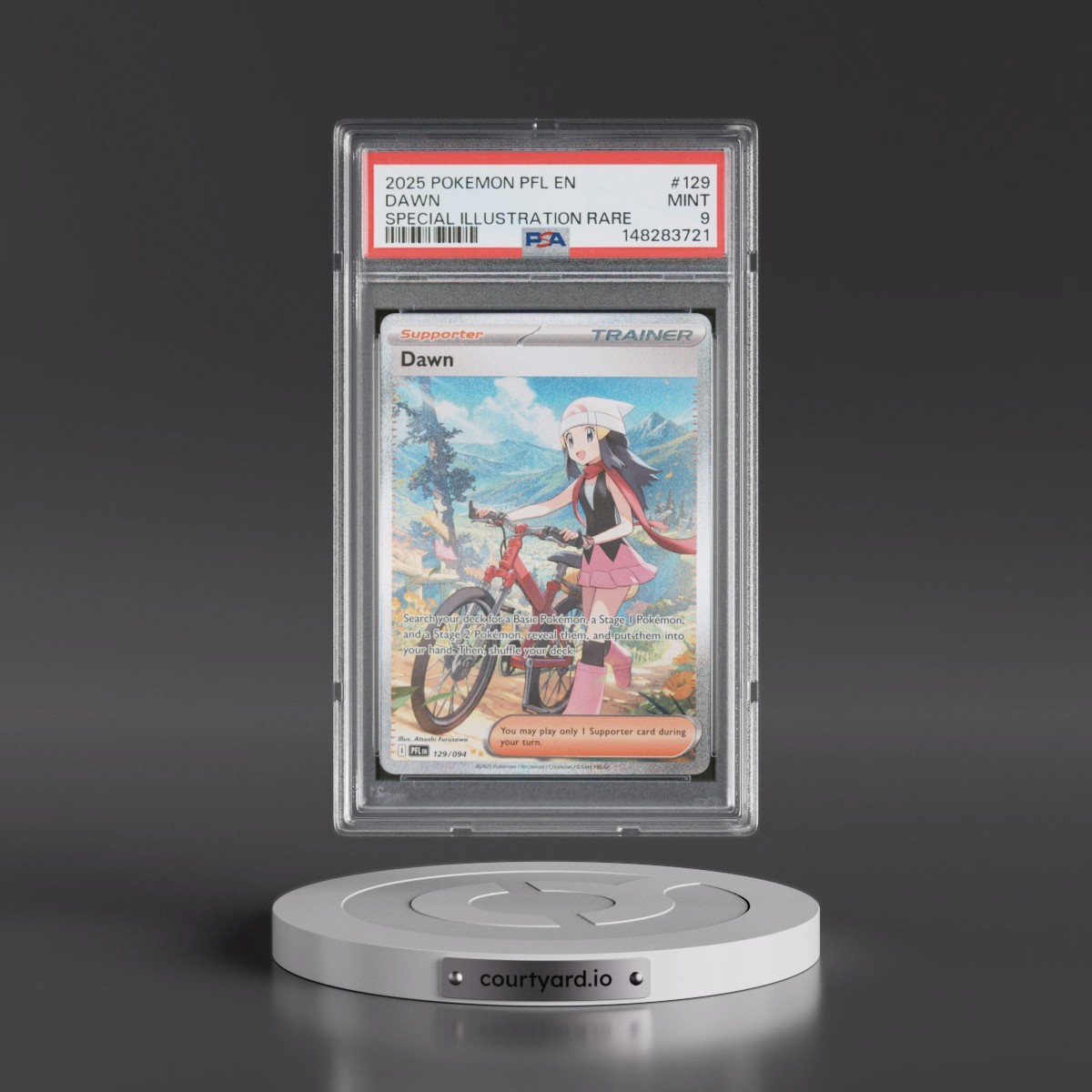 2025 Pokémon Pfl EN-Phantasmal Flames #129 Dawn - Special Illustration Rare (PSA 9 MINT)