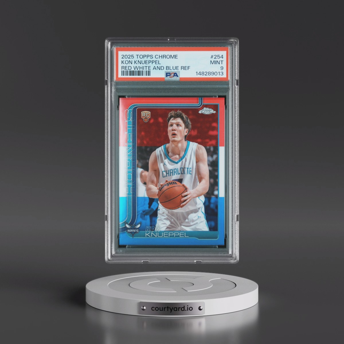 2025 Topps Chrome #254 Kon Knueppel - Red White and Blue Refractor (PSA 9 MINT)