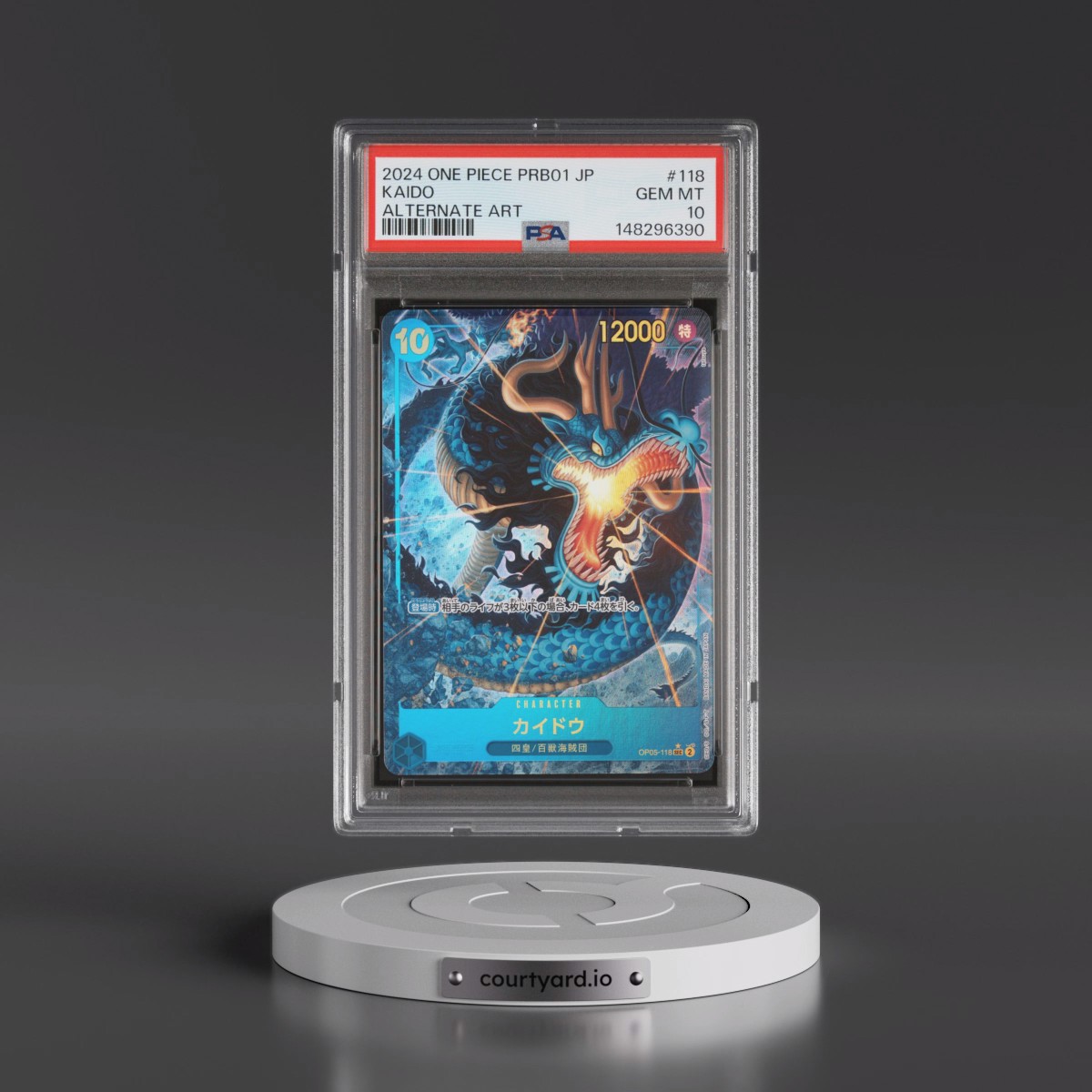 2024 One Piece Japanese PRB01-Premium Booster -One Piece Card the Best #118 Kaido - Alternate Art (PSA 10 GEM MINT)